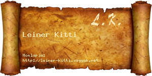 Leiner Kitti névjegykártya